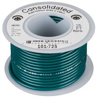 Consolidated Stranded 18 AWG Hook-Up Wire 25 ft. Green UL Rated